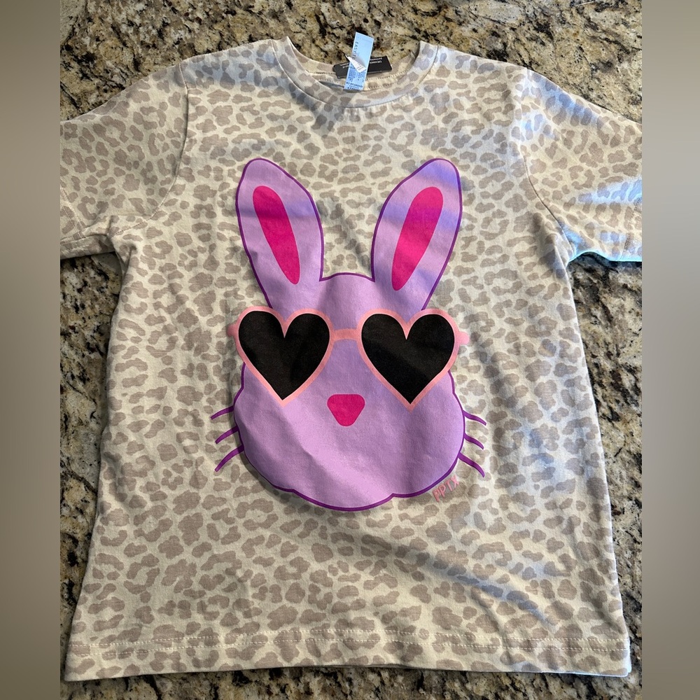 Easter bunny leopard tee Youth Small